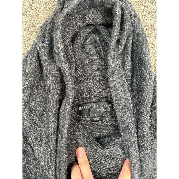 Barefoot Dreams Cozy Chic Lite Pebble Beach Pullover Hoodie Gray/Blue XL Soft - Picture 6 of 15